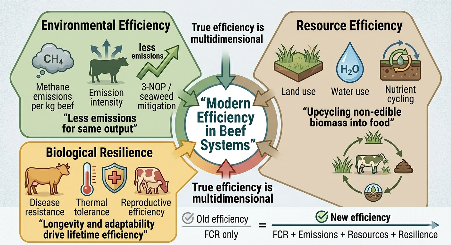 Expansion of efficiency in beef production from a feed-based metric to a multidimensional framework .png